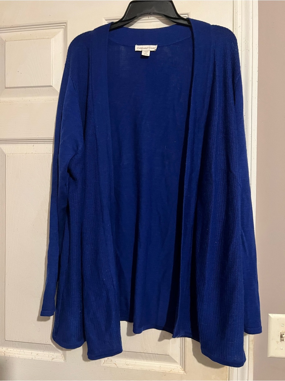 Coldwater Creek Open-Front Cardigan Sweater - Cobalt Blue